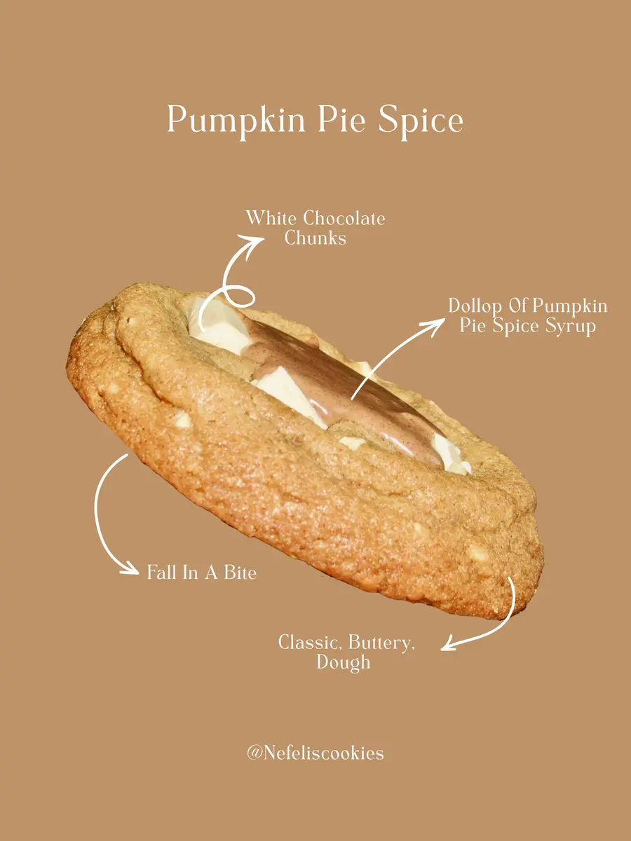 Pumpkin Pie Spice cookie with white chocolate and pumpkin syrup
